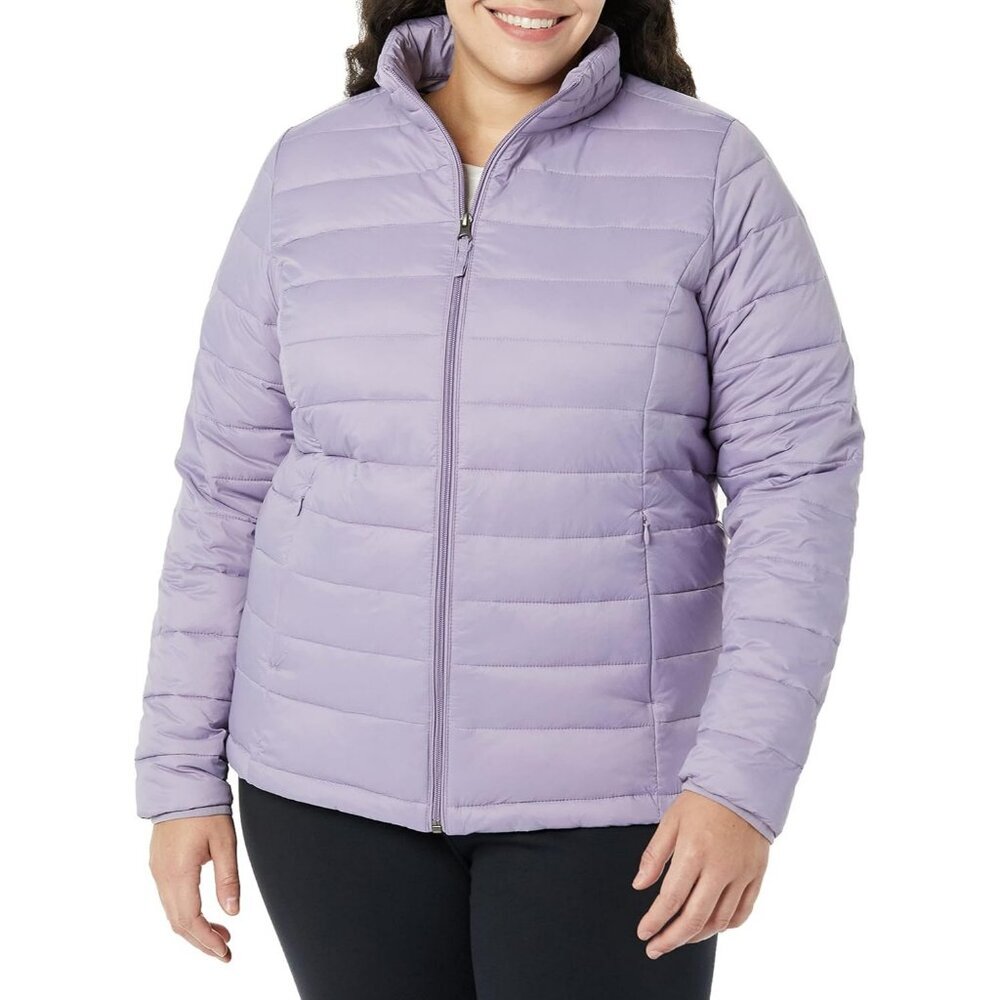 Women’s Dusty Grape 100% Nylon Lightweight Zip-Up Winter Quilted Puffer Jacket